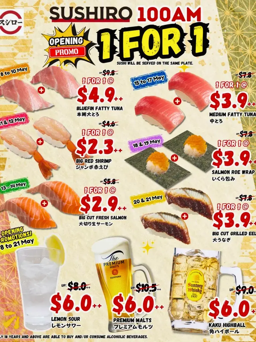 Sushiro Deals From 8 May to 21 May 2026