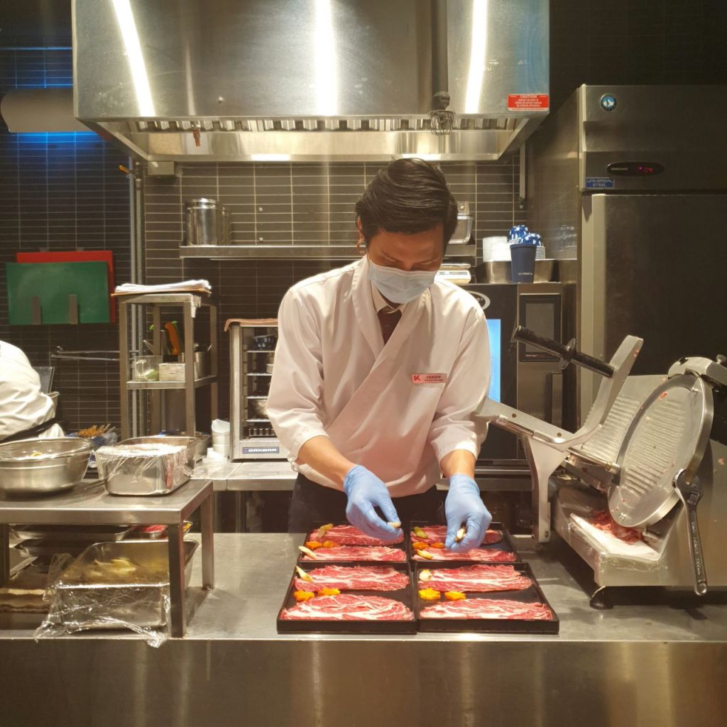 Beef Sukiyaki Don Keisuke Preparing Beef