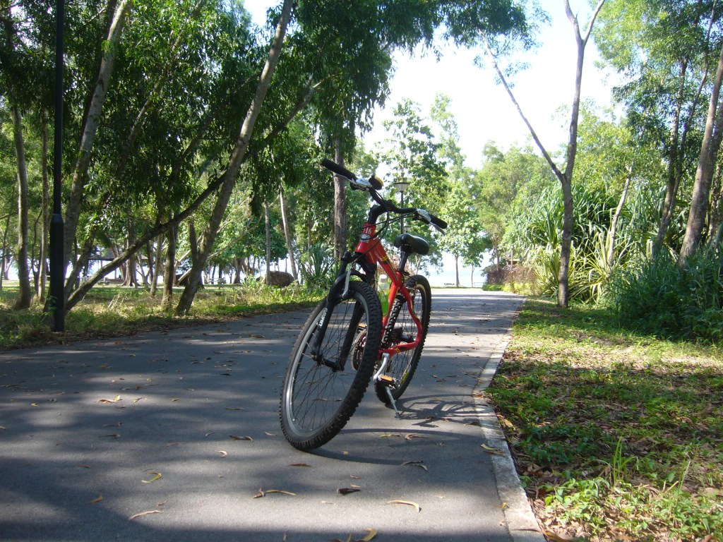 Cycling along East Coast Park