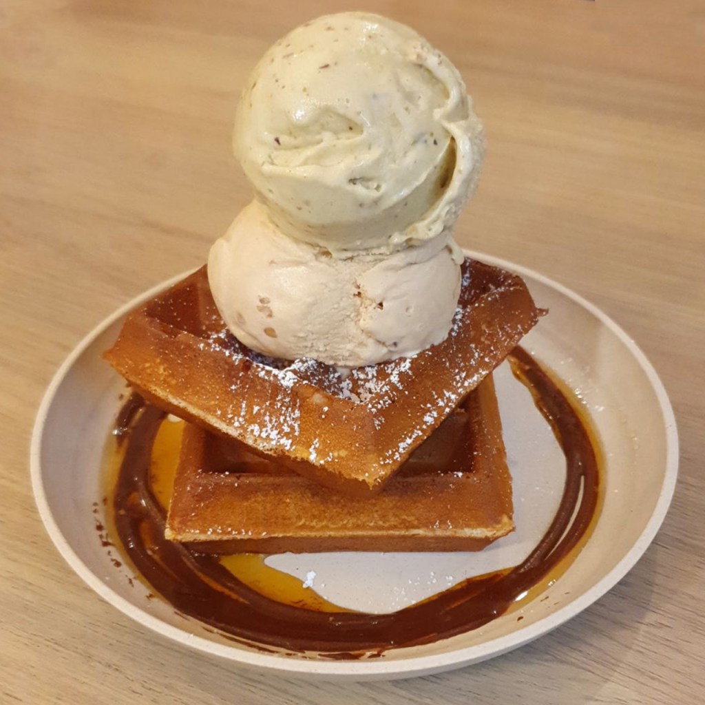 Creamier Waffles and Ice Cream