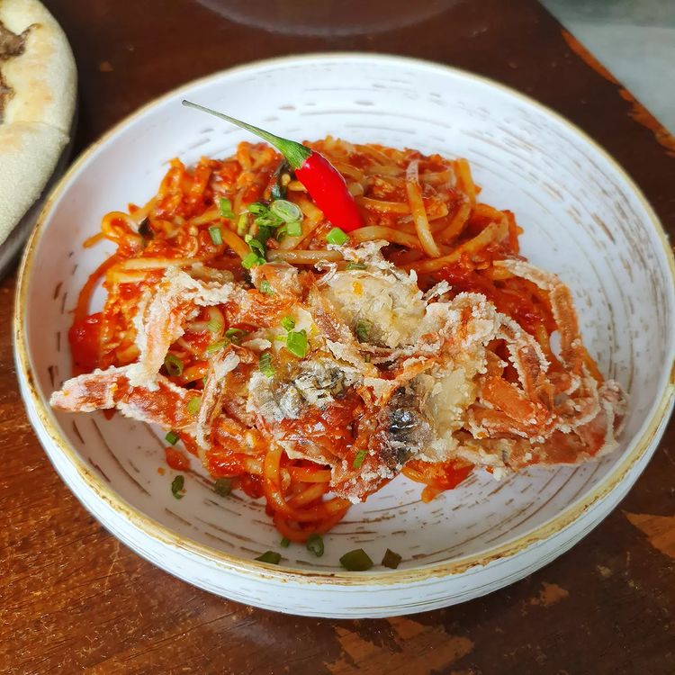 Wildseed Cafe Soft Shell Chilli Crab Linguine