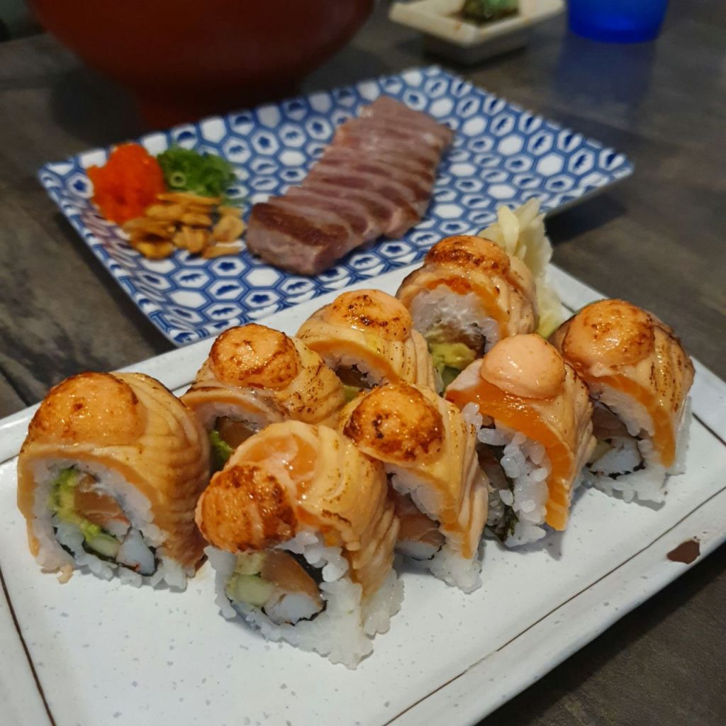 The Sushi Bar Salmon Aburi Roll