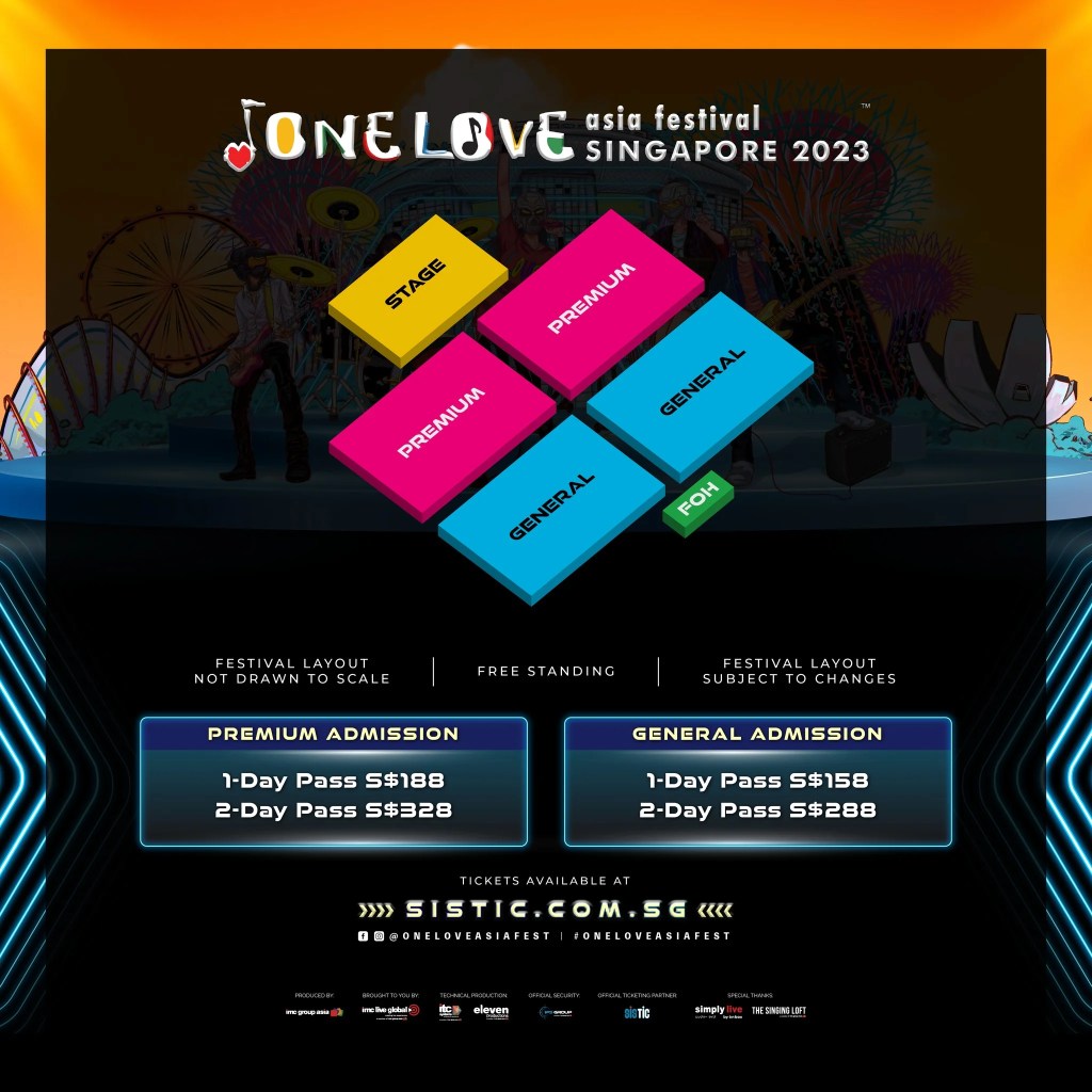 One Love Asia Festival Singapore 2023 Seating Map