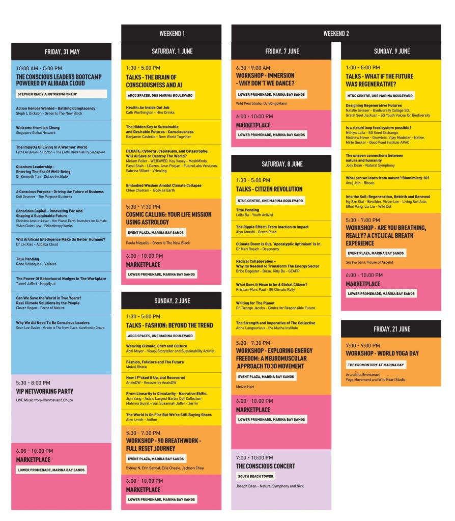The Conscious Festival SG 2024 Schedule